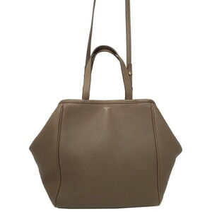 Celine Folded Cabas Grained Calfskin Shoulder bag Tan